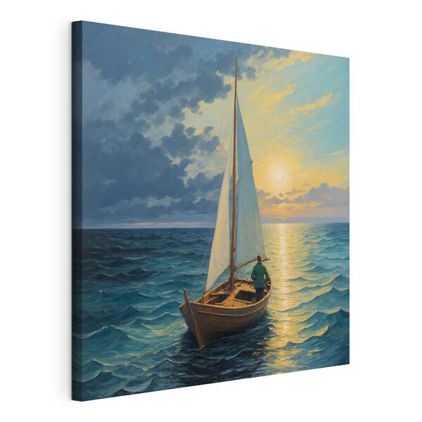 Cuadros Cuadro de un hombre en un barco en el océano (SKU: s40053) Cuadros Cuadros Cuadro de un hombre en un barco en el océano (SKU: s40053)
