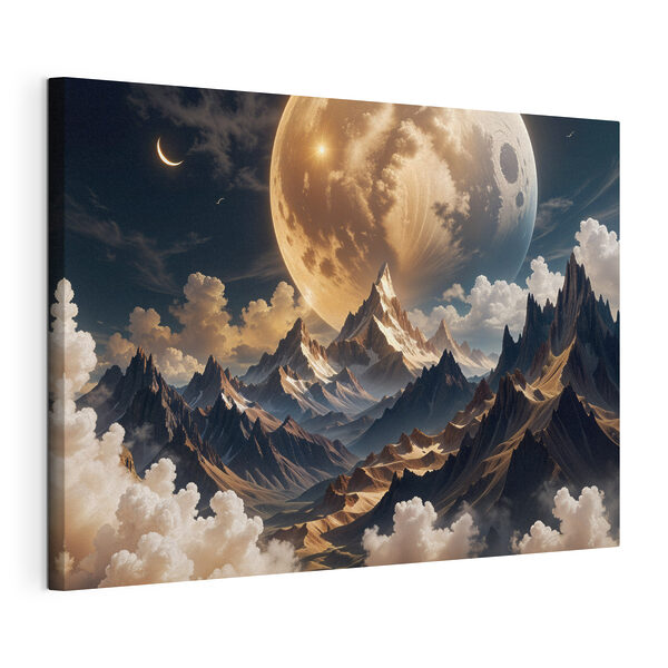 La luna sobre las montañas y las nubes Cuadros La luna sobre las montañas y las nubes