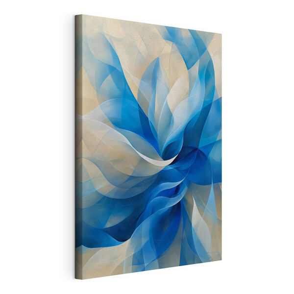 Cuadros Flor azul y blanca con remolinos (SKU: s40243) Cuadros Cuadros Flor azul y blanca con remolinos (SKU: s40243)