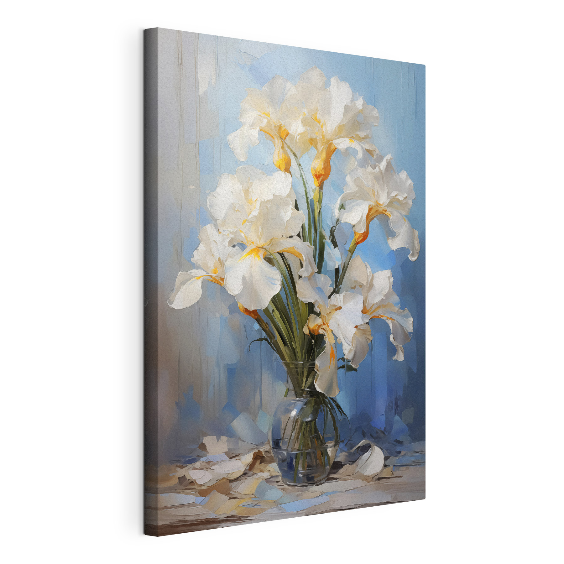 White flowers in a glass vase