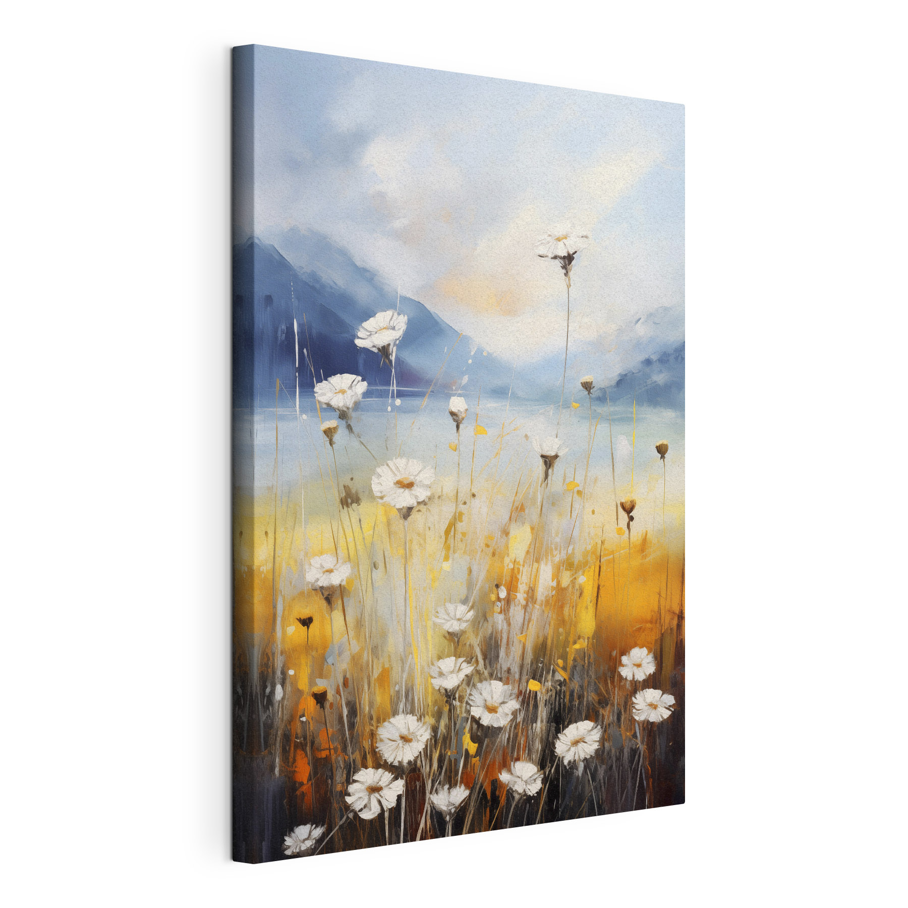 Painting of flowers in a field