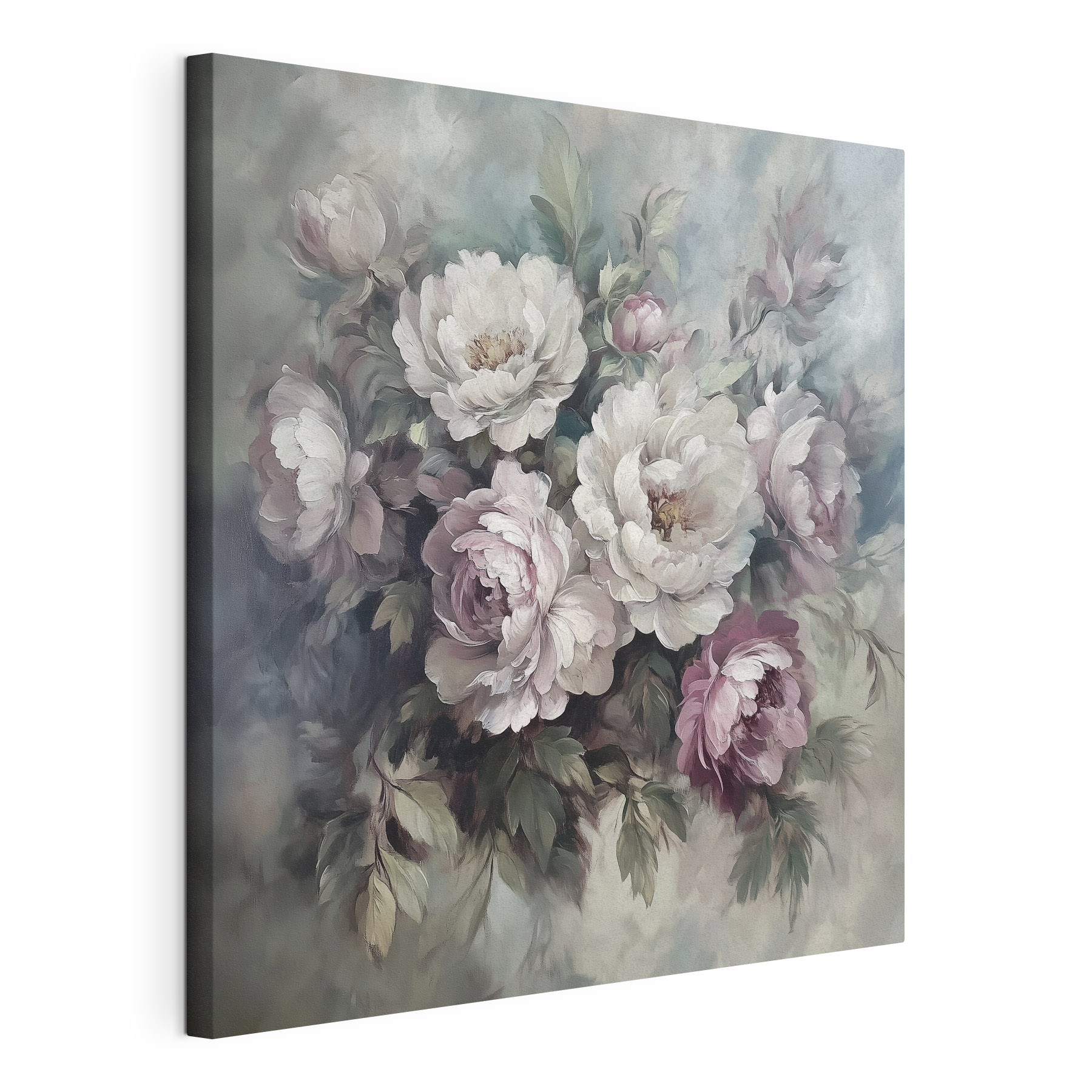 Painting of flowers on a blue background