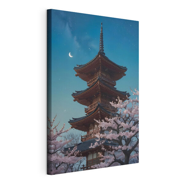 Cuadros Pagoda con flores de cerezo