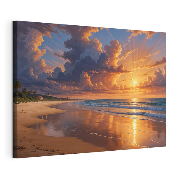 Cuadros Puesta de sol sobre una playa (SKU: s40599) Cuadros Cuadros Puesta de sol sobre una playa (SKU: s40599)