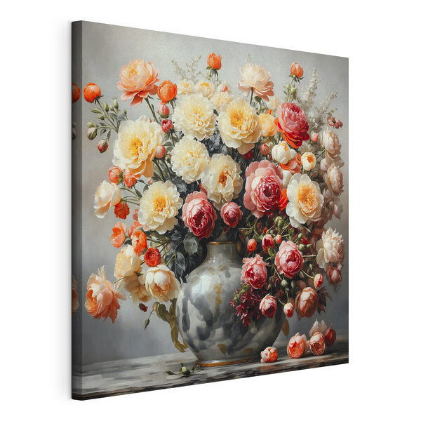 Jarrón con flores sobre una mesa Cuadros Jarrón con flores sobre una mesa