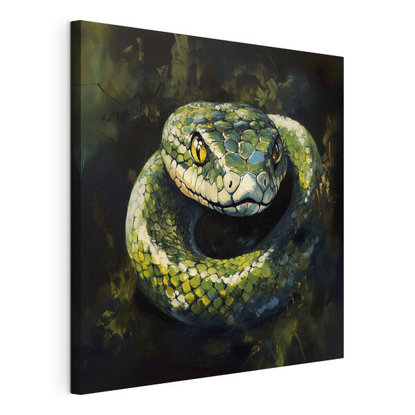Serpiente verde con ojos amarillos Cuadros Serpiente verde con ojos amarillos