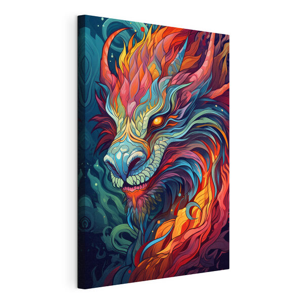 Cuadros Una colorida ilustración de un dragón