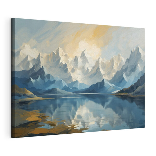Cuadros Cuadros Lago con montañas y nubes (SKU: s40861)
