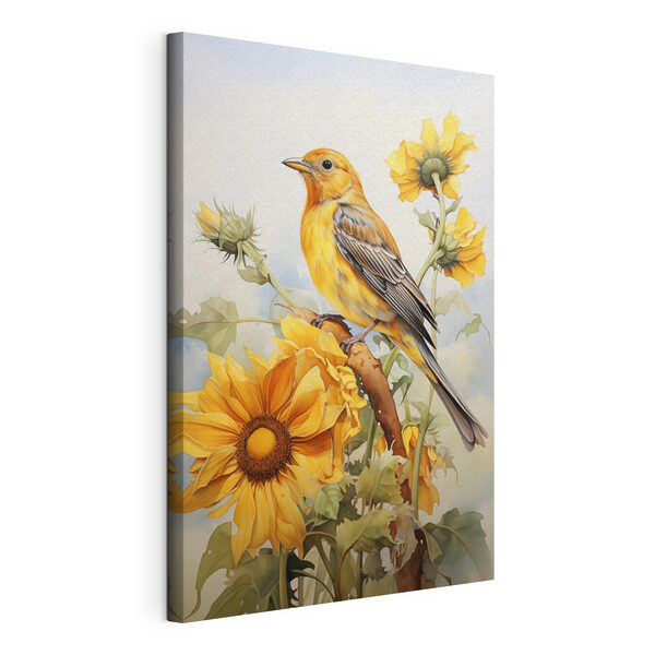 Cuadros Pájaro en una rama con flores (SKU: s41015) Cuadros Cuadros Pájaro en una rama con flores (SKU: s41015)