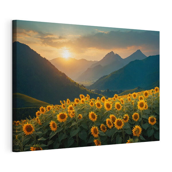 Cuadros Campo de girasoles en las montañas (SKU: s41049) Cuadros Cuadros Campo de girasoles en las montañas (SKU: s41049)
