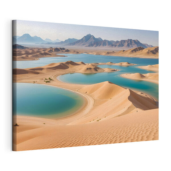Desierto con agua y montañas al fondo Cuadros Desierto con agua y montañas al fondo