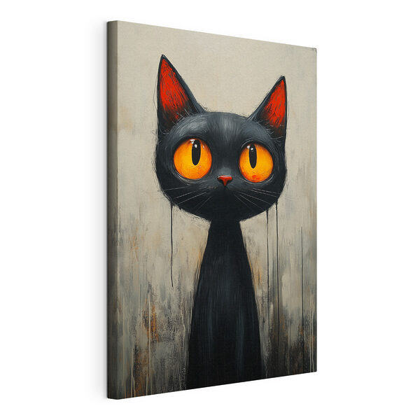 Gato negro con ojos naranjas Cuadros Gato negro con ojos naranjas