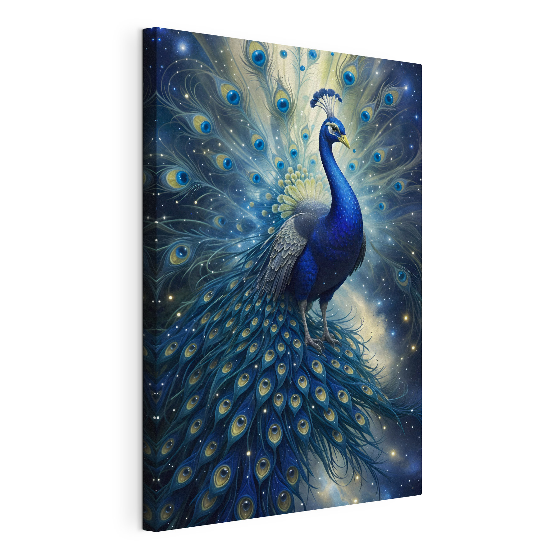 Majestic peacock in cosmic splendor Majestic peacock in cosmic splendor