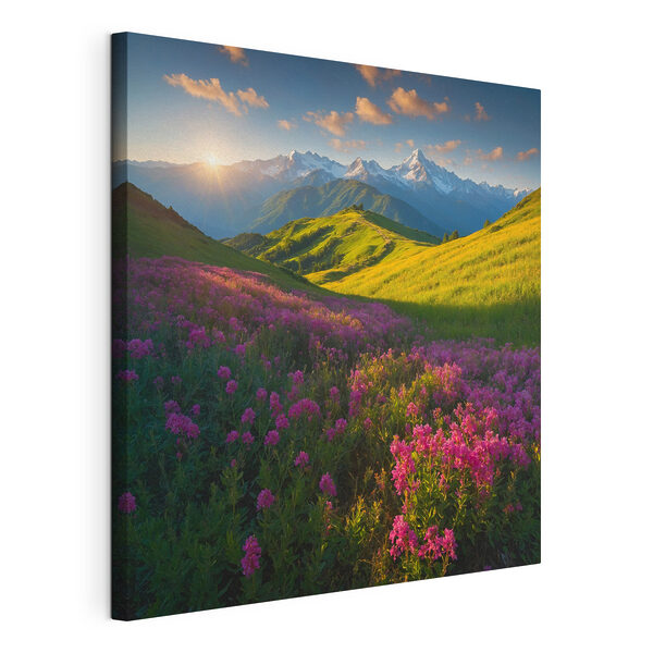 Cuadros Campo de flores con las montañas al fondo (SKU: s41317) Cuadros Cuadros Campo de flores con las montañas al fondo (SKU: s41317)