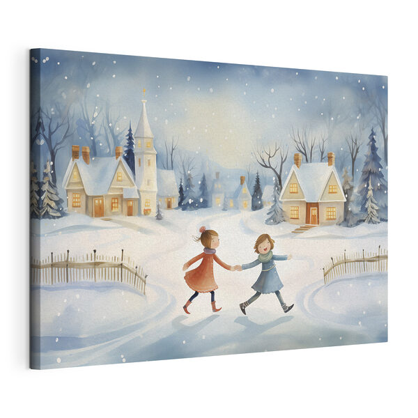 Cuadros Cuadros Un par de chicas paseando por la nieve (SKU: s41385)