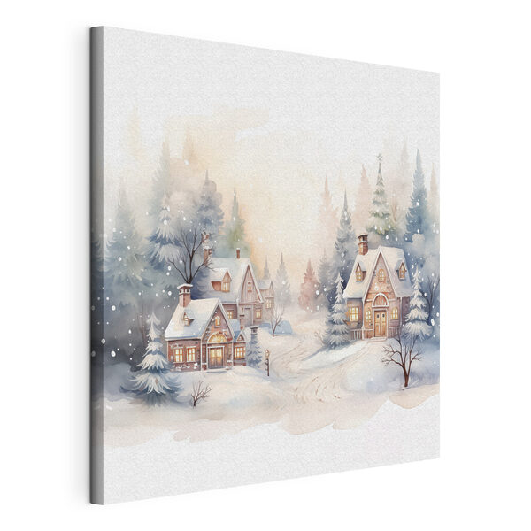 Cuadros Acuarela de unas casas en un bosque nevado (SKU: s41390) Cuadros Cuadros Acuarela de unas casas en un bosque nevado (SKU: s41390)