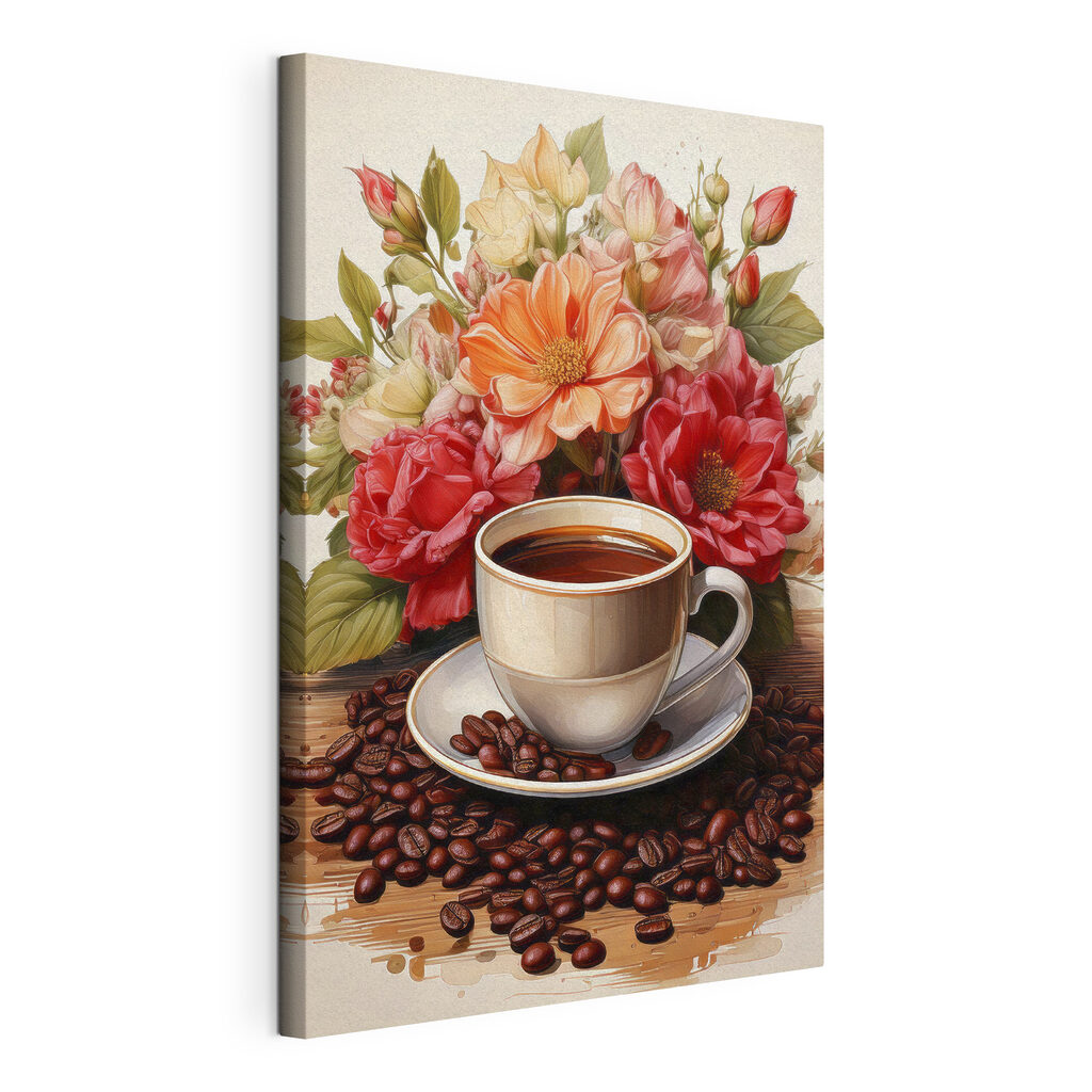 Cup of coffee and flowers Cup of coffee and flowers
