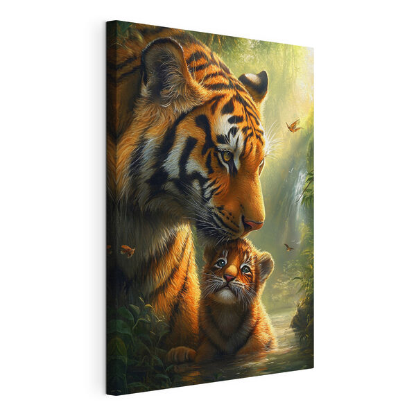 Cuadros Cuadros Un tigre y su cachorro en la selva (SKU: s41760)