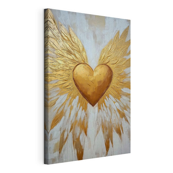 Cuadros Corazón con alas pintadas