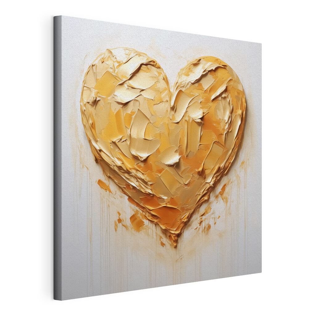 Heart shaped object with a paint splatter