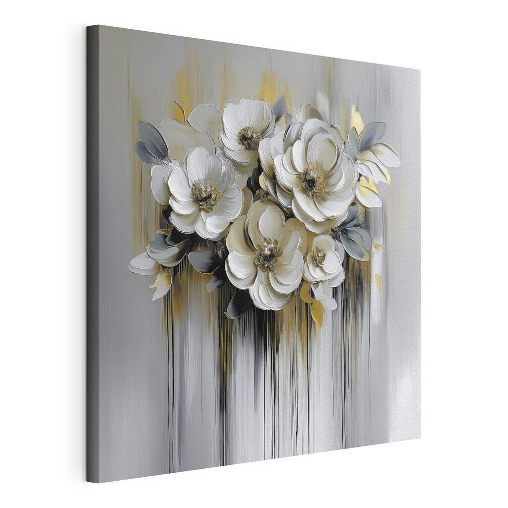 Painting of flowers on a white background Painting of flowers on a white background