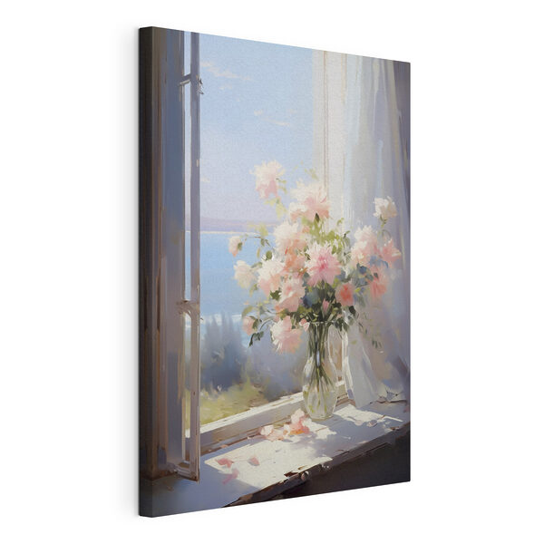 Cuadros Jarrón con flores frente a una ventana (SKU: s42352) Cuadros Cuadros Jarrón con flores frente a una ventana (SKU: s42352)