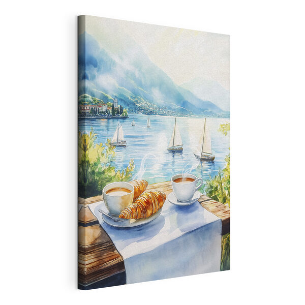 Cuadros Acuarela de una mesa con café y cruasanes (SKU: s42441) Cuadros Cuadros Acuarela de una mesa con café y cruasanes (SKU: s42441)