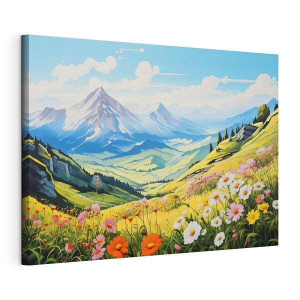 Cuadros Paisaje con montañas y flores (SKU: s42565) Cuadros Cuadros Paisaje con montañas y flores (SKU: s42565)