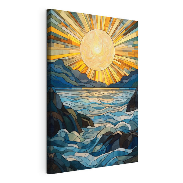 Cuadros Vidriera con un sol sobre un río (SKU: s42654) Cuadros Cuadros Vidriera con un sol sobre un río (SKU: s42654)