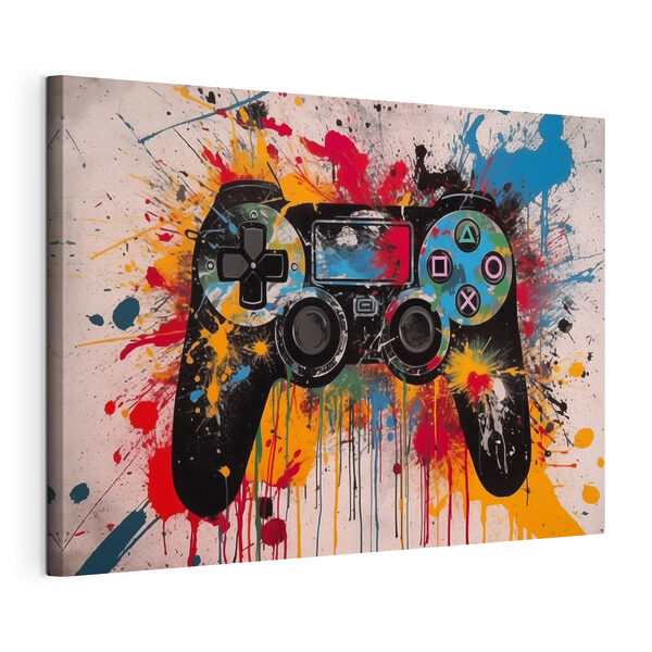 Mando de videojuegos con salpicaduras de pintura Cuadros Mando de videojuegos con salpicaduras de pintura