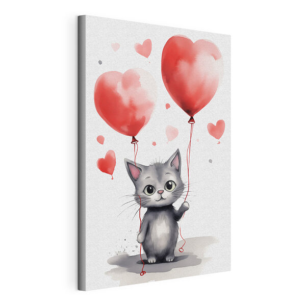 Cuadros Cuadros Gato con globos (SKU: s42871)