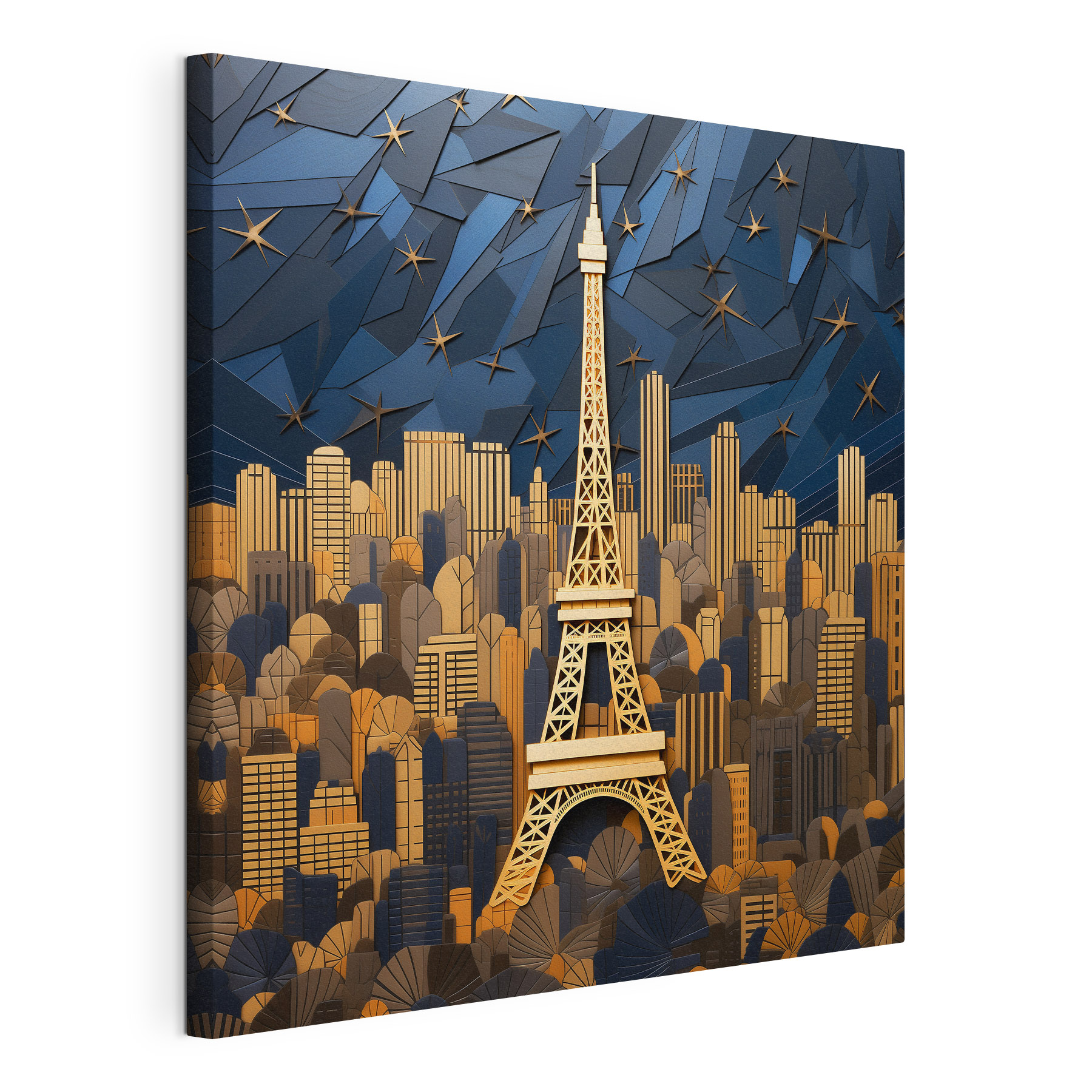 Eiffel Tower amidst a cityscape