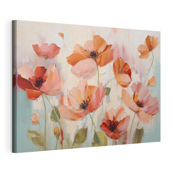 Cuadros Cuadros Pintura de flores sobre una superficie blanca (SKU: s42956)