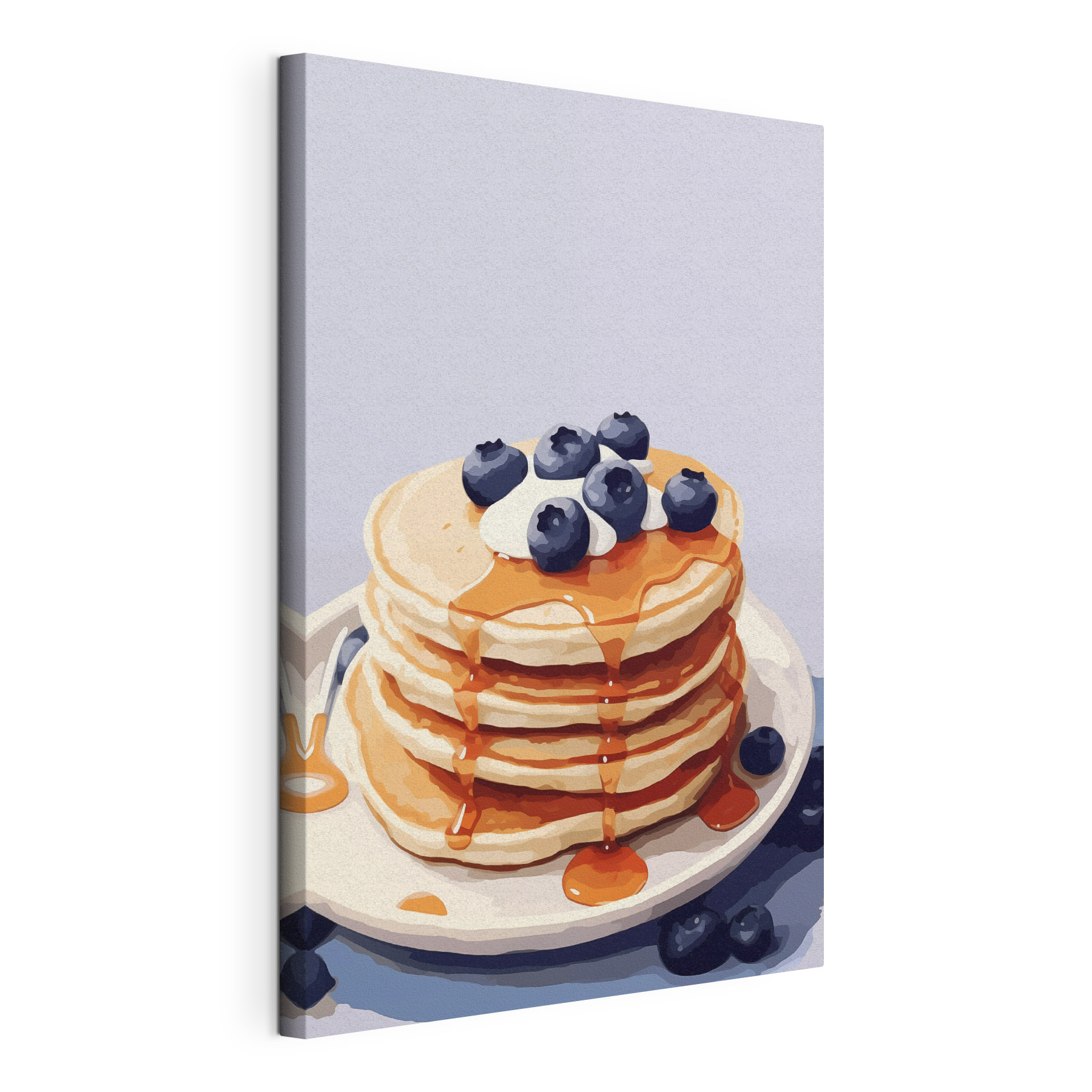 Stack of pancakes with blueberries and syrup on top Stack of pancakes with blueberries and syrup on top