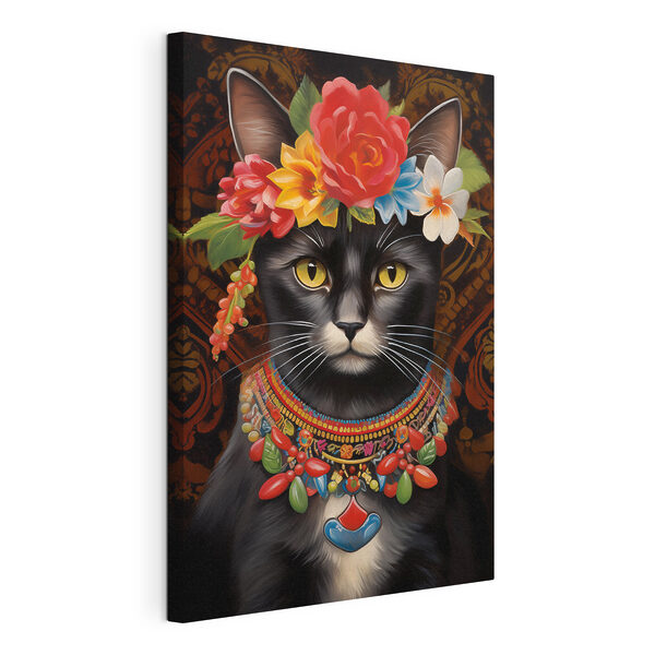 Cuadros Cuadros Gato con una corona de flores (SKU: s43150)