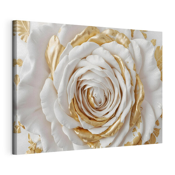 Cuadros Exquisito arte floral en blanco y dorado (SKU: s43160) Cuadros Cuadros Exquisito arte floral en blanco y dorado (SKU: s43160)