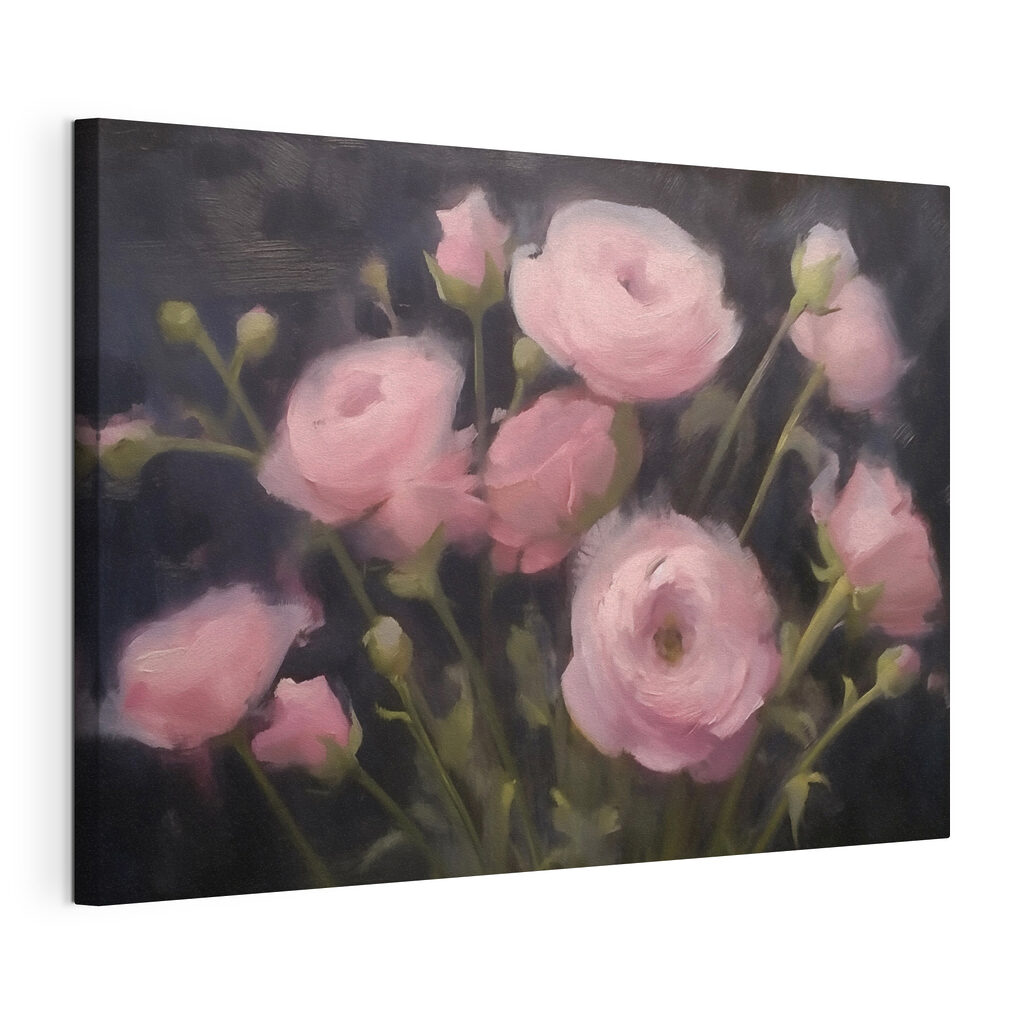 Painting of pink flowers