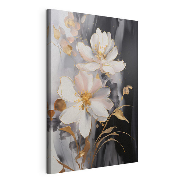 Cuadros Cuadros Delicadas flores sobre un lienzo oscuro (SKU: s43255)