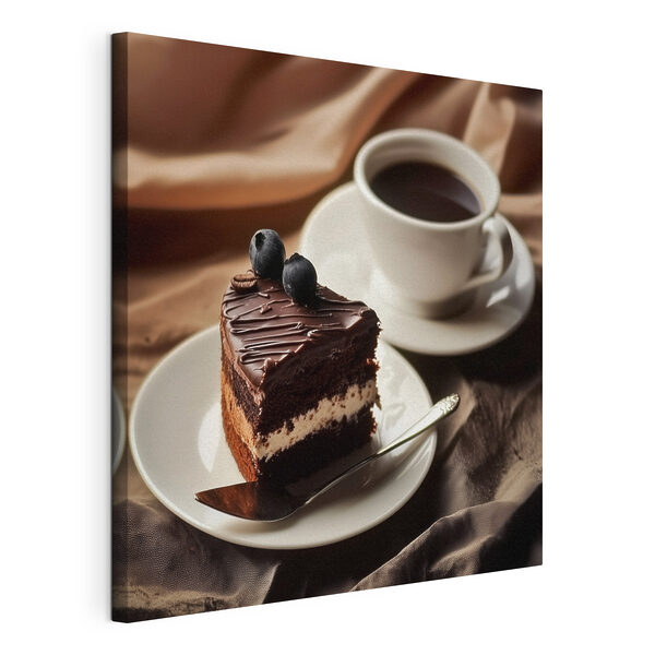 Un trozo de tarta y una taza de café Cuadros Un trozo de tarta y una taza de café