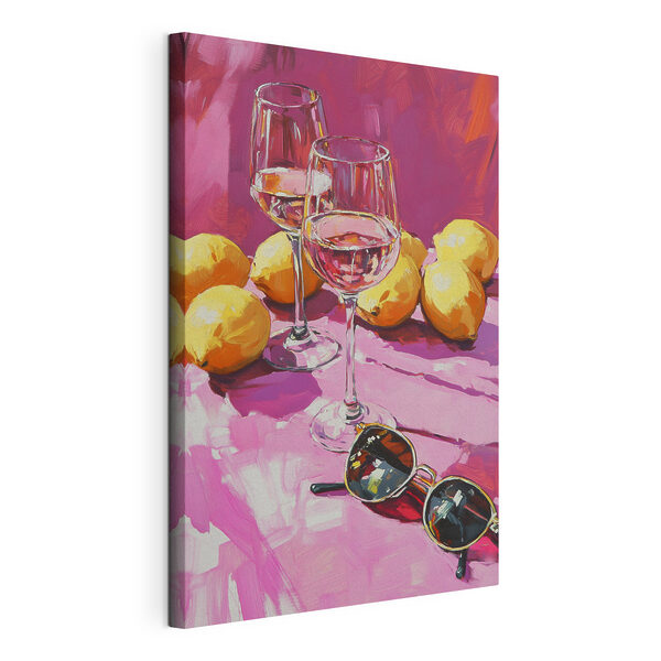 Cuadro de copas de vino y limones Cuadros Cuadro de copas de vino y limones