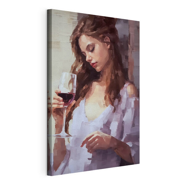 Cuadros Cuadros Mujer con una copa de vino en la mano (SKU: s43940)