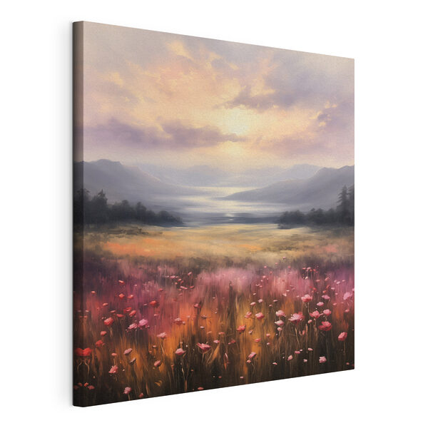 Cuadros Campo de flores con las montañas al fondo (SKU: s43950) Cuadros Cuadros Campo de flores con las montañas al fondo (SKU: s43950)