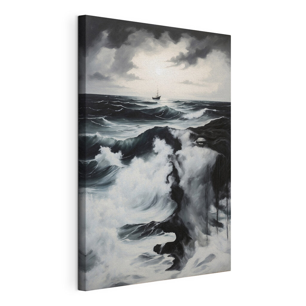 Painting of a ship in the ocean