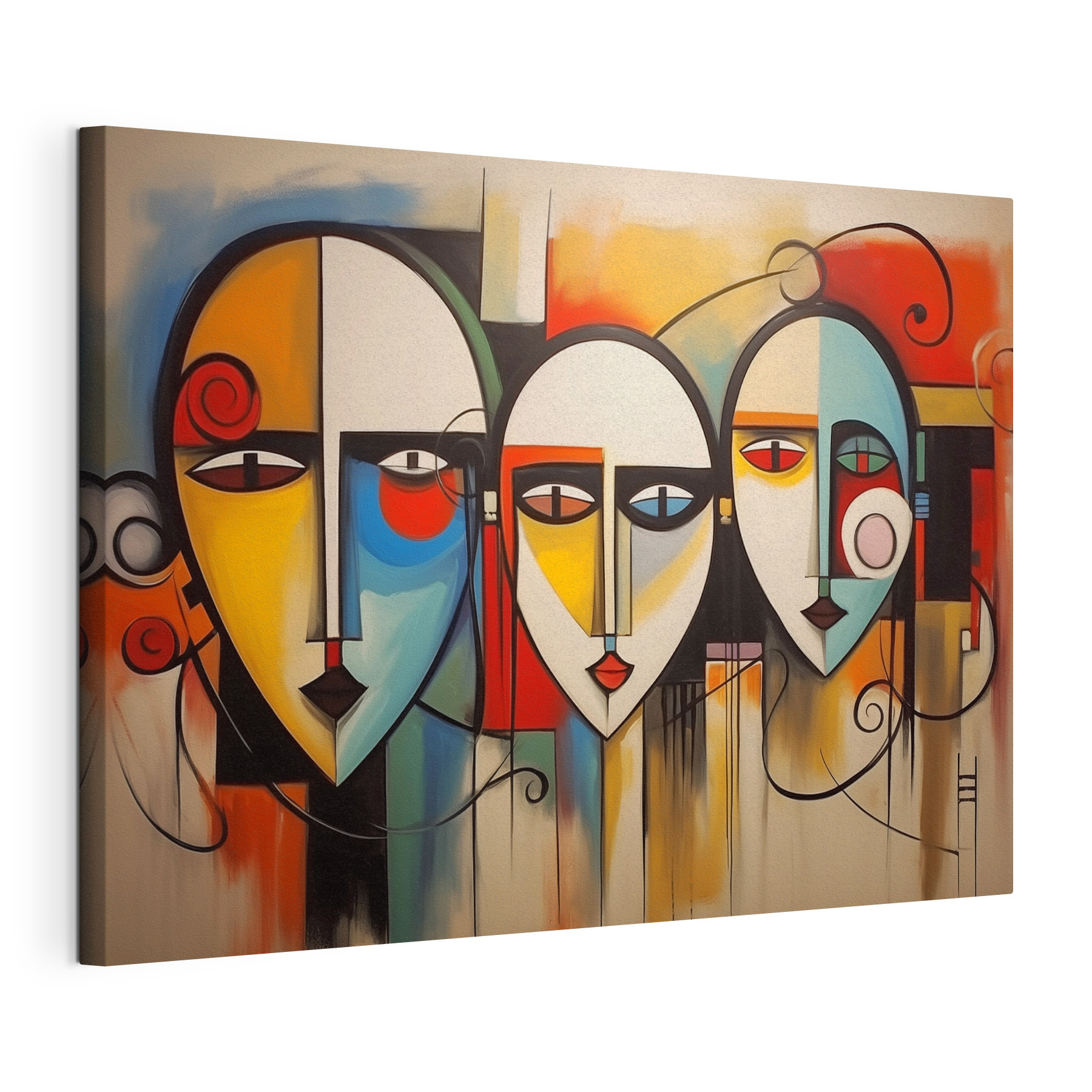 Colorful abstract faces with unique expressions Colorful abstract faces with unique expressions