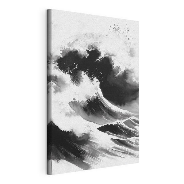 Imagen en blanco y negro de una ola Cuadros Imagen en blanco y negro de una ola