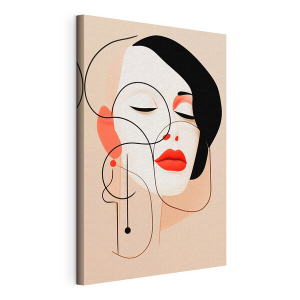 Cuadros Mujer de pelo negro y labios rojos (SKU: s44206) Cuadros Cuadros Mujer de pelo negro y labios rojos (SKU: s44206)