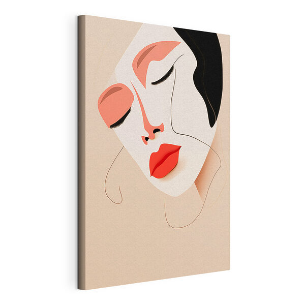 Cuadros Mujer con los labios rojos y manchas negras en la cara (SKU: s44207) Cuadros Cuadros Mujer con los labios rojos y manchas negras en la cara (SKU: s44207)