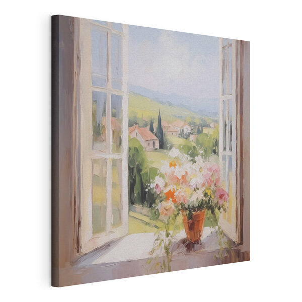 Cuadro de una ventana con flores Cuadros Cuadro de una ventana con flores