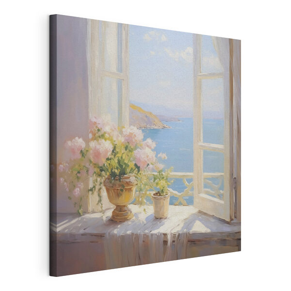 Cuadro de flores en el alféizar de una ventana Cuadros Cuadro de flores en el alféizar de una ventana