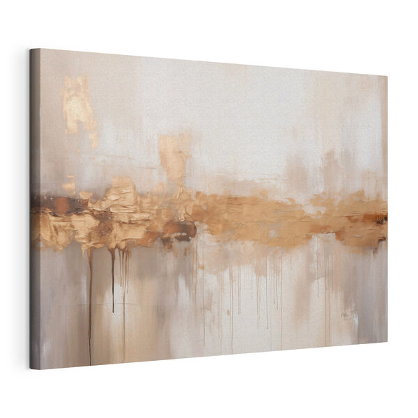 Cuadros Cuadro en el que se ve una pared blanca por la que gotea pintura marrón